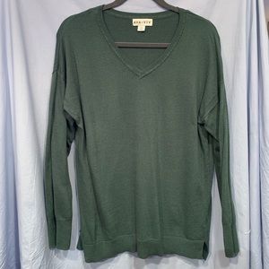 Green V Neck Sweater